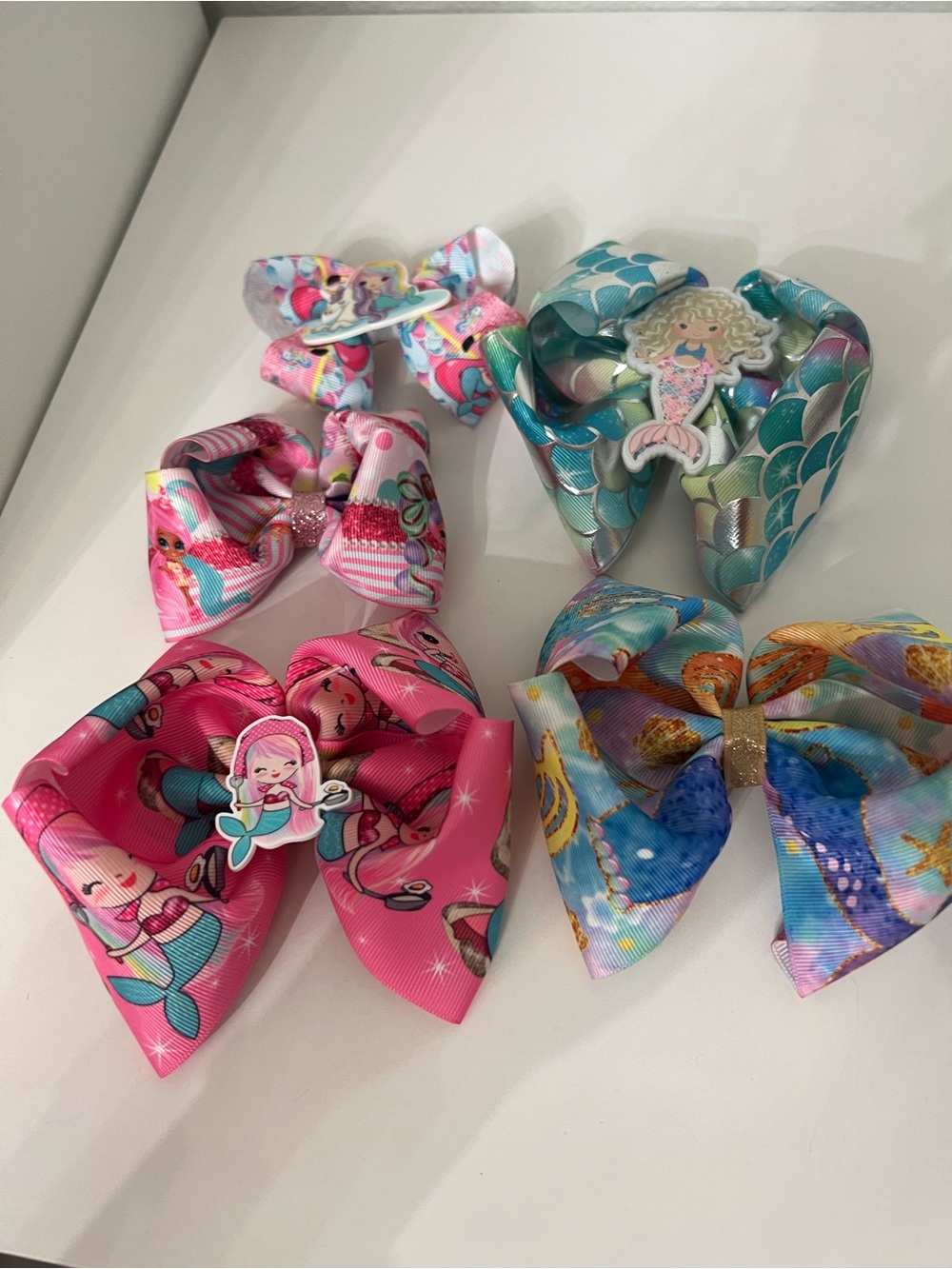 Kids Mermaid/ Unicorn Bow bundle,Pink, Teal, Blue
